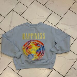 Blue Happiness Graphic Sweatshirt - S